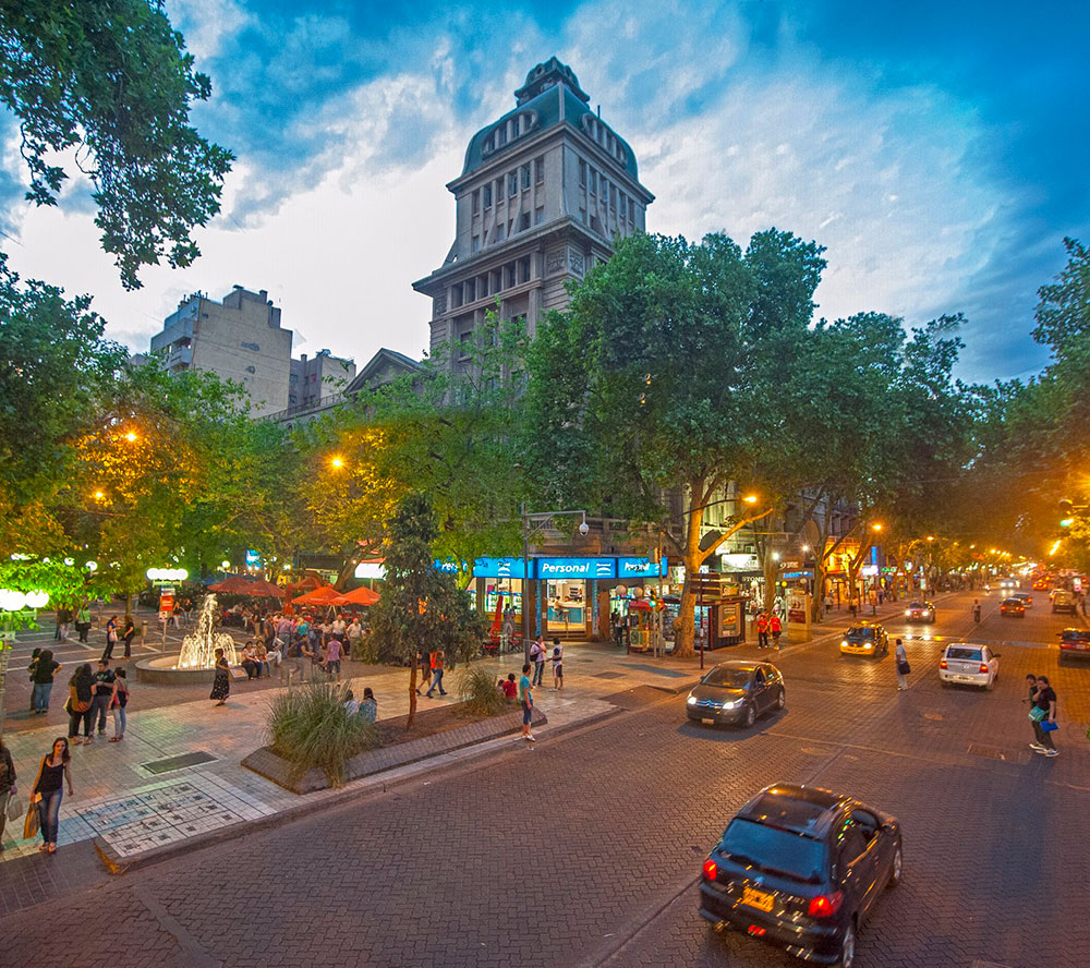 Vista aérea do centro de Mendoza